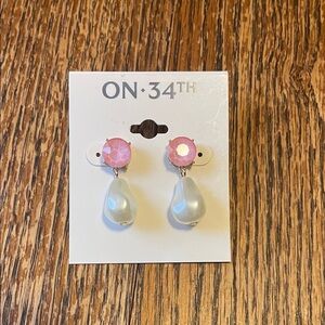 ON 34th Pink and Silver Earrings
